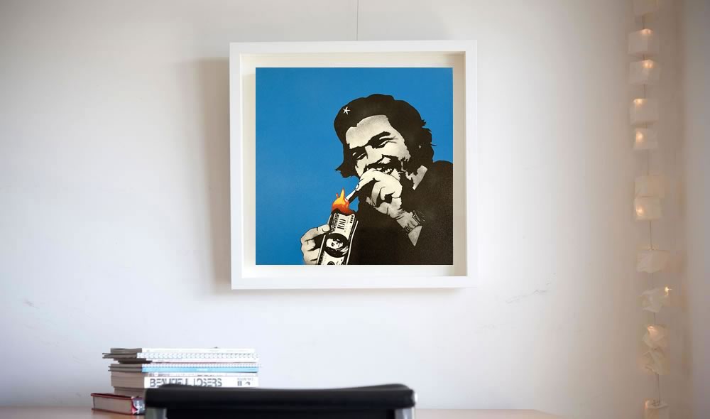 Kunstrasen Burn Capitalism 額装込 banksy | web-flake.com