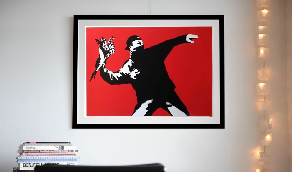 Banksy（バンクシー）LOVE IS IN THE AIR – WCP Reproductionを販売 ...